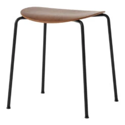 Pavilion AV36 Stool - Stackable 13 Pavilion AV36 Stool - Stackable -Danish Design Store PavilionStoolAV36 BlackFrame LacqueredWalnut AngledFront