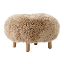 Little Petra Pouf ATD1 -Danish Design Store Pouf ATD1 Oak w. Sheepskin Honey 50mm
