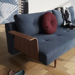 Recast Plus Sofa - W/ Wood Arms -Danish Design Store Recast Plus Walnut Armrest 515 Nist Blue 1