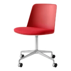 Rely HW22 Chair - 4-Star Swivel Base W/ Casters -Danish Design Store Rely HW22 Vermillion Red amp Hallingdal 680 w. Polished Aluminium base 780a445d 90bd 4275 97d2 14feafc99974