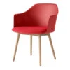 Rely HW77 Armchair - Seat Upholstered - Oak Base 2 Rely HW77 Armchair - Seat Upholstered - Oak Base -Danish Design Store Rely HW77 Vermillion Red amp Hallingdal 680 w. Oak base