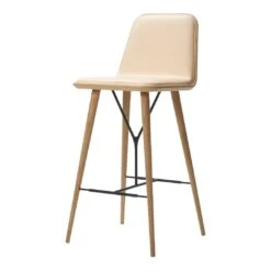 Spine Barstool (w/ Back) -Danish Design Store SC 1730 v2 lacqueredoak leather90