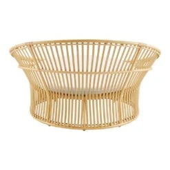 Olympia Nest Outdoor Lounge Chair -Danish Design Store SD E950 NU Olympia Nest Exterior Natural w HOME15 Canvas White Cushion Only back