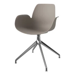 Seed Armchair - 4 - Star Base W/ Gliders 24 Seed Armchair - 4 - Star Base W/ Gliders -Danish Design Store SeedDiningArmchair Poly 4StarbasewithGliders Chromeplatedsteel Moccapolypropylene02 327 40 00002 angle