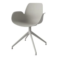 Seed Armchair - 4 - Star Base W/ Gliders 23 Seed Armchair - 4 - Star Base W/ Gliders -Danish Design Store SeedDiningArmchair Poly 4StarbasewithGliders Greylacqueredsteel Greypolypropylene02 327 40 00007 angle