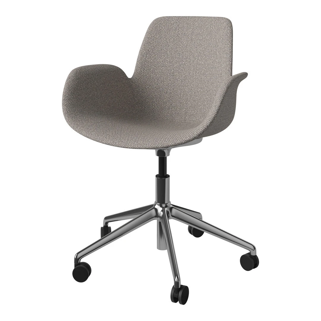 Seed Armchair - Upholstered - 5 - Star Base W/ Wheels - Chrome 4 Seed Armchair - Upholstered - 5 - Star Base W/ Wheels - Chrome - Image 2