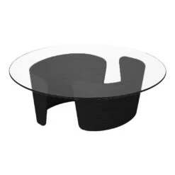 Sibast No 7 Lounge Coffee Table -Danish Design Store Sibast No 7 lounge table Black O90 H30 glass top
