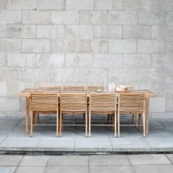 RIB Outdoor Dining Chair -Danish Design Store Sibast RIB outdoor dining chairs and dining table setting 4