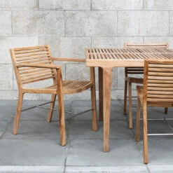 RIB Outdoor Dining Chair -Danish Design Store Sibast RIB outdoor dining chairs and dining table setting 5