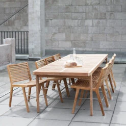 RIB Outdoor Dining Chair -Danish Design Store Sibast RIB outdoor dining chairs and table setting 78319fe7 6192 4c35 8aa0 b9abe81bcf22