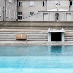 RIB Outdoor Lounge Bench -Danish Design Store Sibast RIB outdoor lounge bench two seater low setting