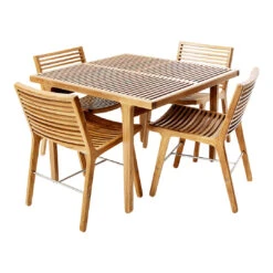 RIB Outdoor Dining Chair -Danish Design Store Sibast outdoor RIB 4 x dining chairs and dining table 100x100 1