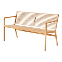 RIB Outdoor Dining Bench - W/ Backrest -Danish Design Store Sibast outdoor RIB bench 3 seater with cushion side