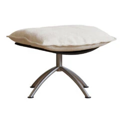 Primetime Footstool 30 Primetime Footstool -Danish Design Store SideBlackOakSilverBase White