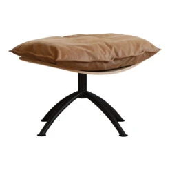 Primetime Footstool 36 Primetime Footstool -Danish Design Store SideOakBlackBase BrownLeather