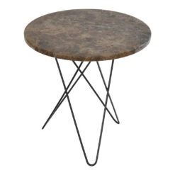 OX Denmarq Tall Mini O Table 30 OX Denmarq Tall Mini O Table -Danish Design Store Tall Mini O Table black frame brown marble