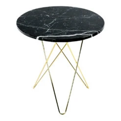 OX Denmarq Tall Mini O Table 33 OX Denmarq Tall Mini O Table -Danish Design Store Tall Mini O Table brass frame black marble