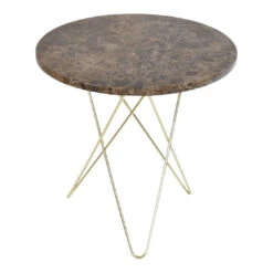 OX Denmarq Tall Mini O Table 36 OX Denmarq Tall Mini O Table -Danish Design Store Tall Mini O Table brass frame brown marble