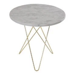 OX Denmarq Tall Mini O Table 35 OX Denmarq Tall Mini O Table -Danish Design Store Tall Mini O Table brass frame white marble