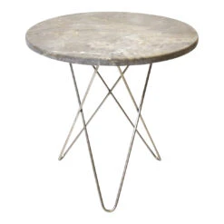 OX Denmarq Tall Mini O Table 23 OX Denmarq Tall Mini O Table -Danish Design Store Tall Mino O table Stainless frame Grey marble