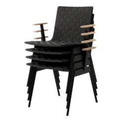 Ville AV34 Outdoor Armchair 24 Ville AV34 Outdoor Armchair -Danish Design Store VilleAV34 WarmBlackw.Teak Stacked
