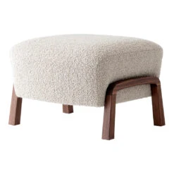 Wulff ATD3 Pouf -Danish Design Store Wulff Pouf ATD3 Oiled Walnut w. Karakorum 003 side