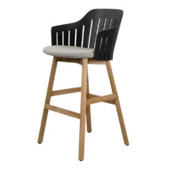 Choice Outdoor Bar Chair - Wood Base - W/ Seat Cushion 31 Choice Outdoor Bar Chair - Wood Base - W/ Seat Cushion -Danish Design Store black focus light grey