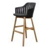 Choice Outdoor Bar Chair - Wood Base - W/ Seat Cushion -Danish Design Store black natte black