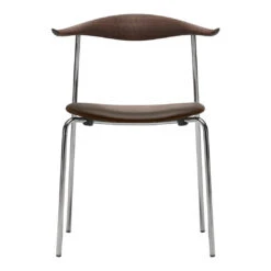 CH88P Chair - Seat Upholstered - Stainless Steel - Wood 11 CH88P Chair - Seat Upholstered - Stainless Steel - Wood -Danish Design Store ch88p roeget eg olie loke7270 rustfrit staal