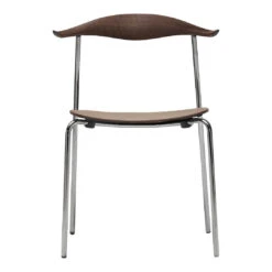 CH88T Chair - Wood -Danish Design Store ch88t roeget eg lak rustfrit staal