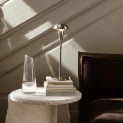 Ferm LIVING Mineral Sculptural Table 20 Ferm LIVING Mineral Sculptural Table -Danish Design Store fermLIVING AW21 MineralSculpturalTable TineTableLampSteel image