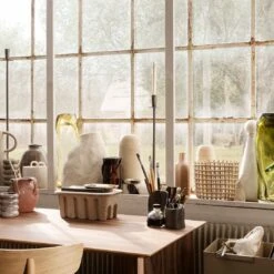 Ferm LIVING Yama Pencil Holder -Danish Design Store fermLIVING Ceramic Anse WaterSwirl image