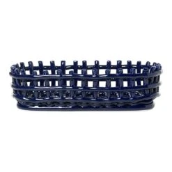 Ferm LIVING Ceramic Basket - Oval 13 Ferm LIVING Ceramic Basket - Oval -Danish Design Store fermLIVING CeramicBasketOval Blue 1104264537 pack 1
