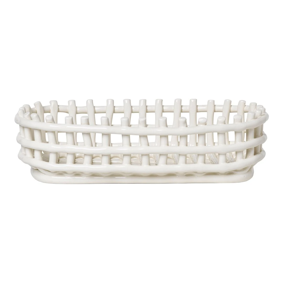 Ferm LIVING Ceramic Basket - Oval 4 Ferm LIVING Ceramic Basket - Oval - Image 2
