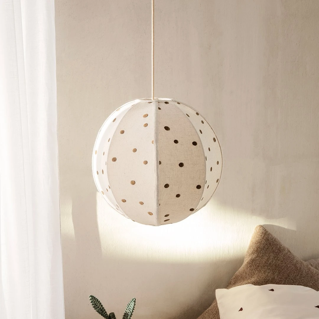 Ferm LIVING Dots Embroidered Textile Lampshade 5 Ferm LIVING Dots Embroidered Textile Lampshade - Image 3