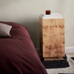 Ferm LIVING Burl Side Table -Danish Design Store fermLIVING AW23 DrapeLampshade 1104268180 BurlSideTable 1104268388 01