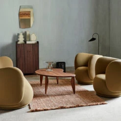 Ferm LIVING Feve Coffee Table -Danish Design Store fermLIVING SS23 RicoLoungeChair 1104267293 1104267947 FeveCoffeeTable 1104266418 AthensRug 1104267475