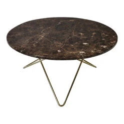 OX Denmarq O Table -Danish Design Store o table brass frame brown marble